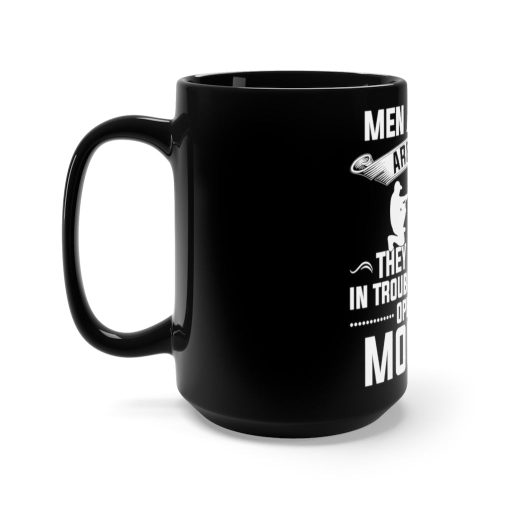 Black Mug 15oz - Men and Fish are alike!